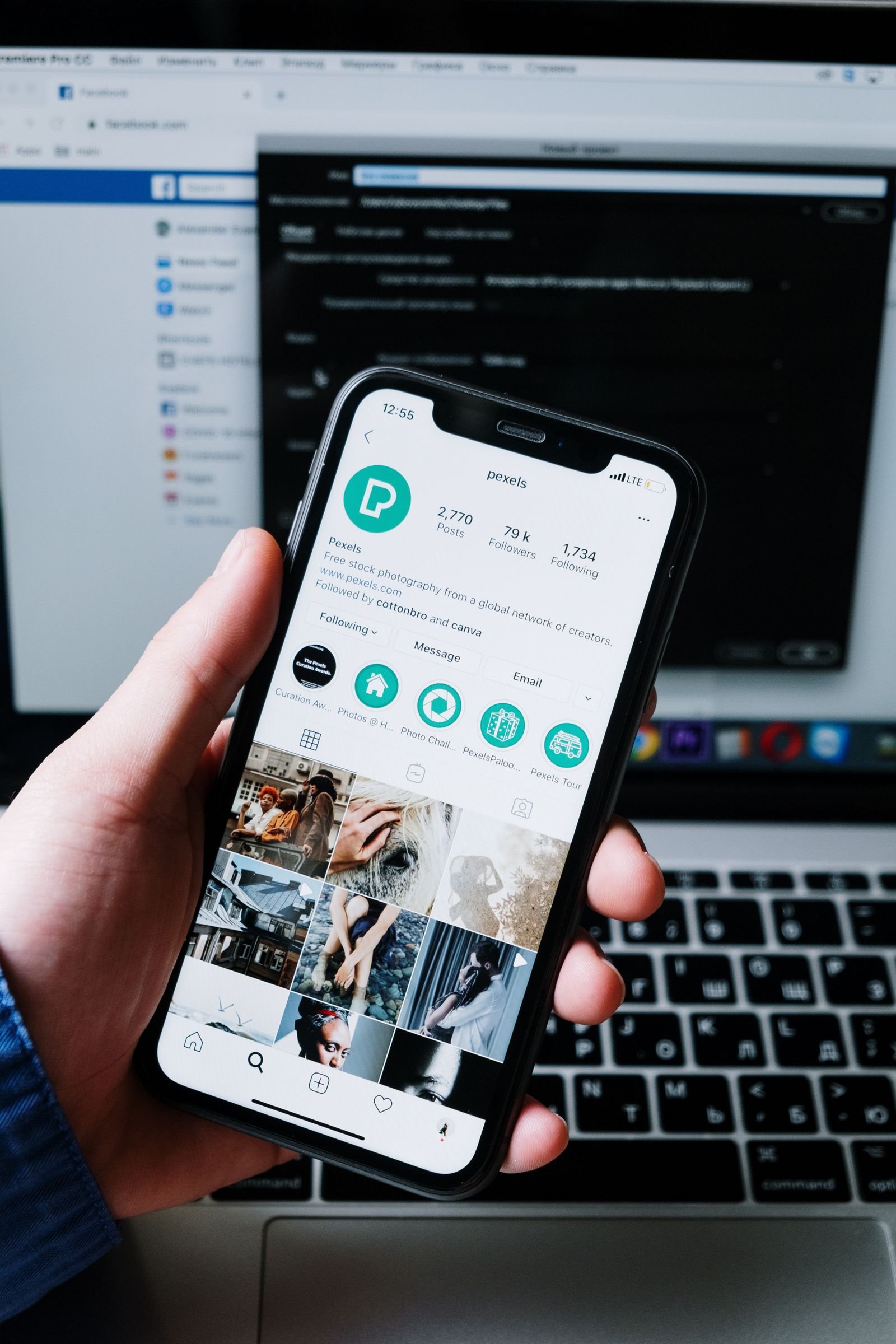Person browsing Facebook and Instagram content on a smartphone
