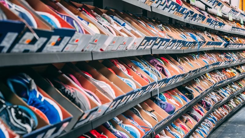 Sneakers on display, representing Shoeflyes online shoe retail case study